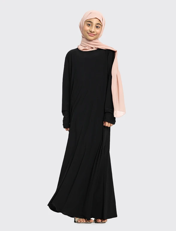 Girls Black Inigo Abaya